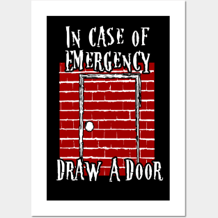 Beetlejuice Quote In Case of Emergency Draw a Door Fan Art Posters and Art